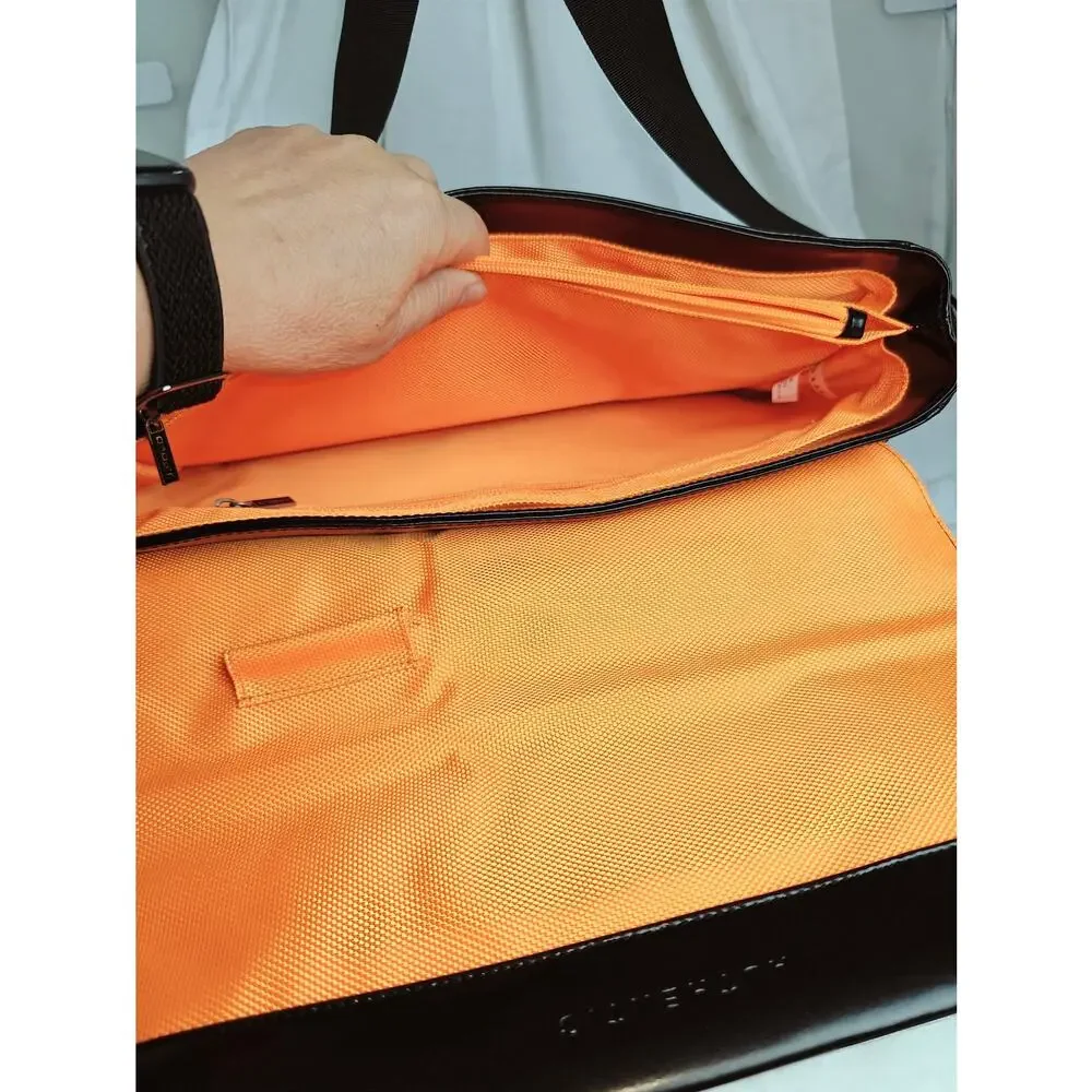 J.Fold J. Fold Black Leather Messenger bag Orange interior 2008
